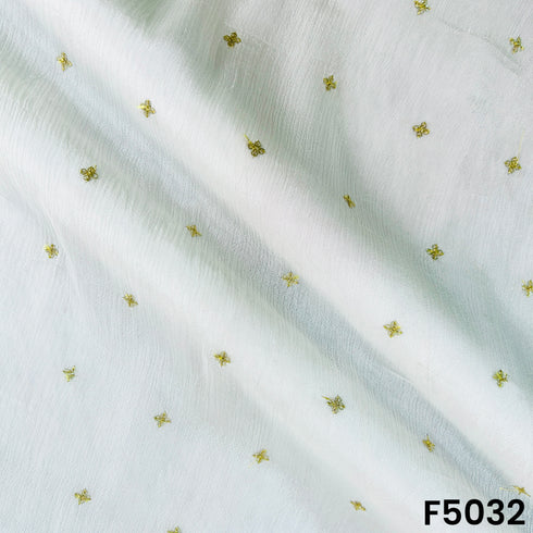 Dyeable Zari Work Chinon Chiffon Fabric-F5032